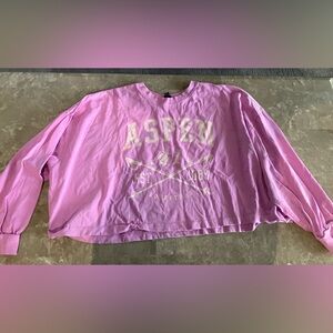 Wild Fable Aspen Adventure Cropped Sweatshirt in Pink